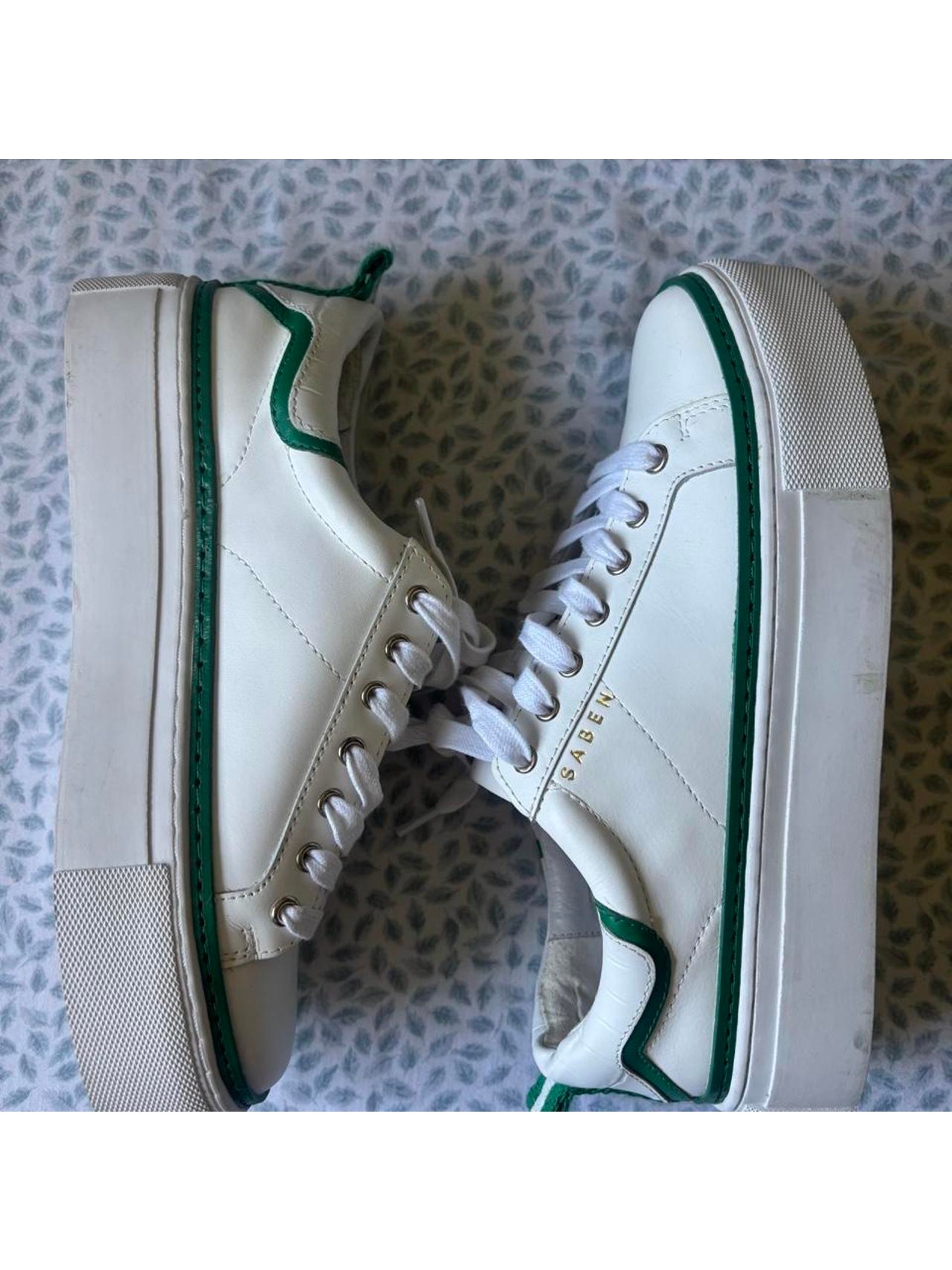 Saben Rare Leather White Platform Sneakers